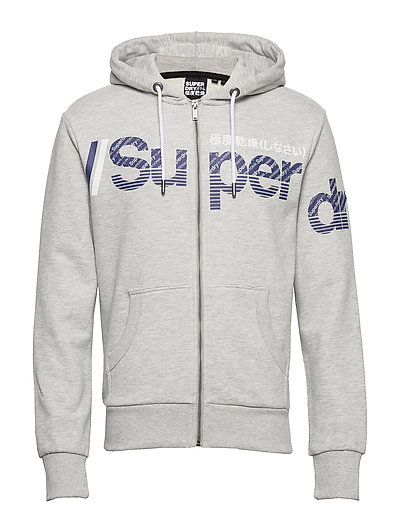 Core Split Logo Zip Hood Ub Hoodie Pullover Grau SUPERDRY