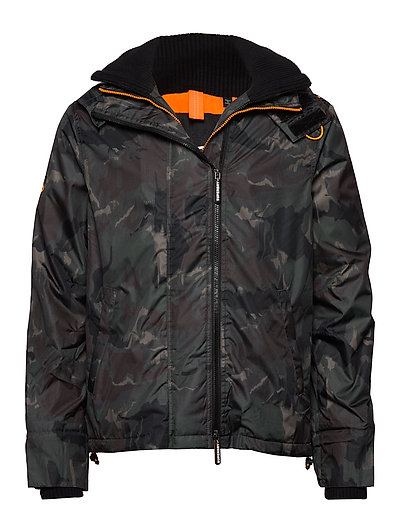SUPERDRY Arctc Hood Prnt Popzip Wndchtr Dünne Jacke Schwarz SUPERDRY