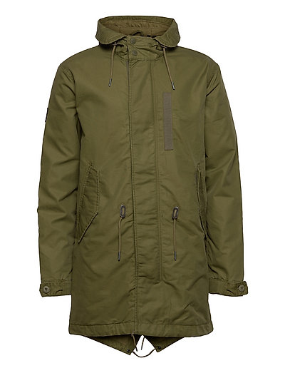 pretty green fishtail parka