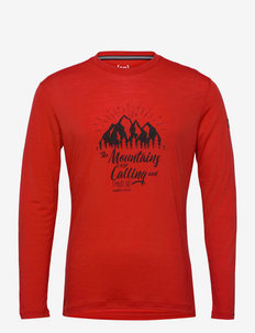 M MOUNTAIN CALL LS - longsleeved tops - high risk red/jet black