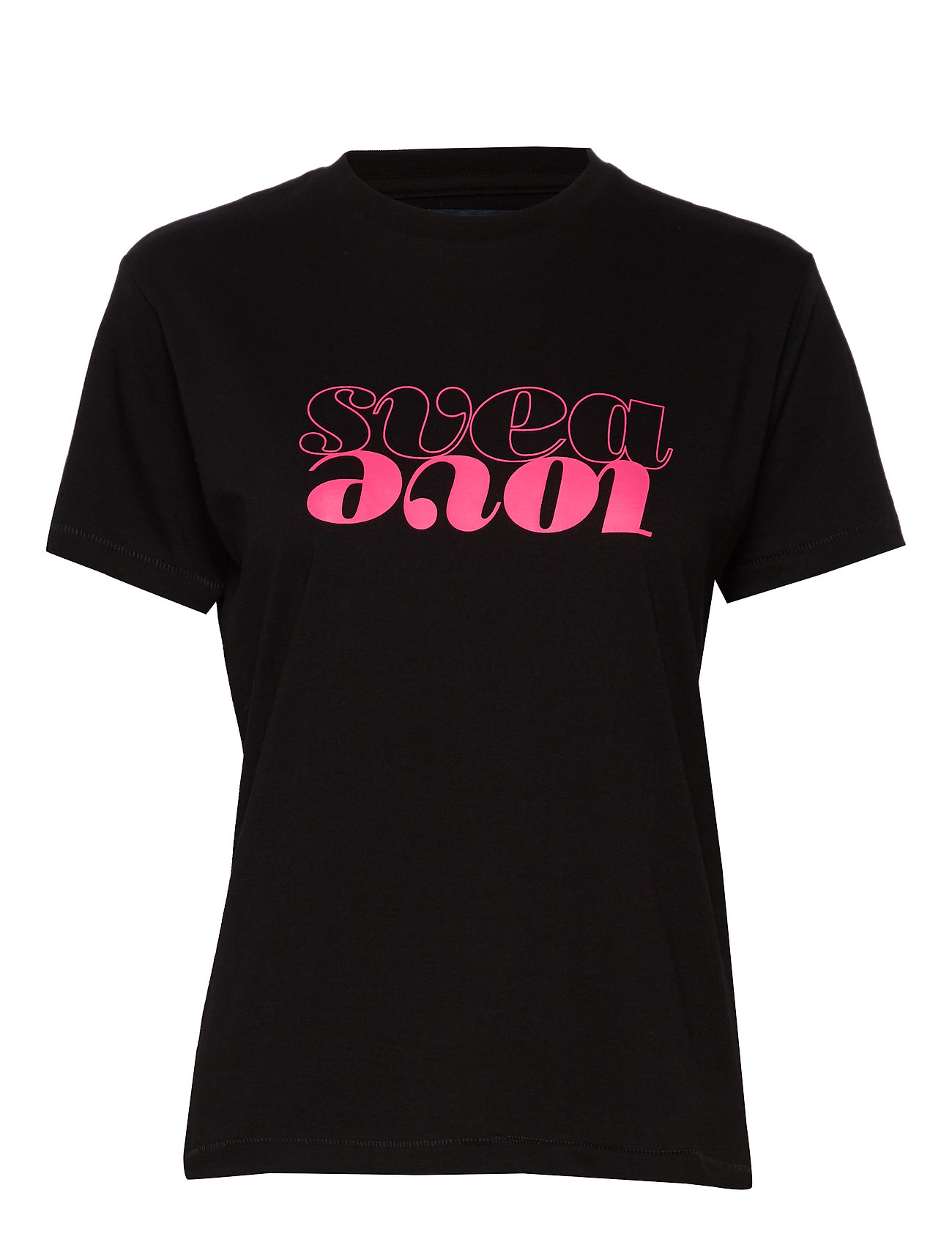 Svea Printed Love Tee T-shirts & Tops Short-sleeved Musta Svea