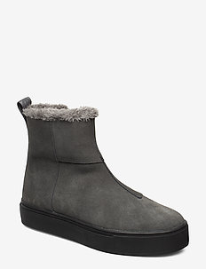Suede / Pile Boots - flade ankelstøvler - grey