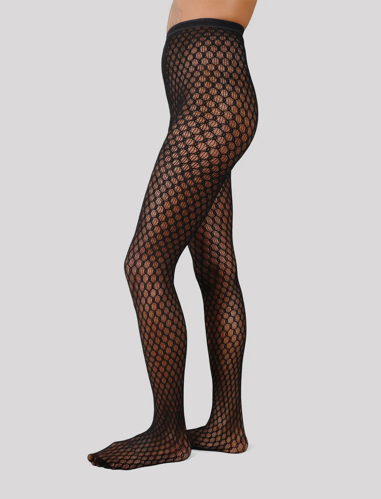 Swedish Stockings Laura Net Tights, XL, Black, Undertøj > Pantyhose, Dame