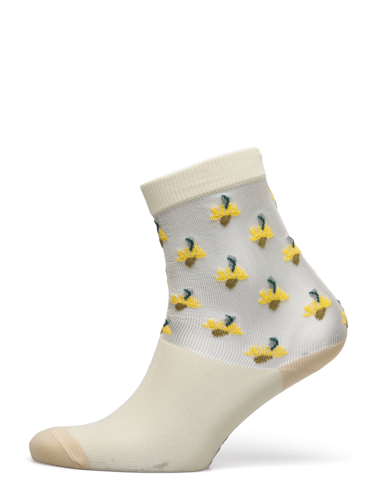 Embla Flower Socks Designers Socks Regular Socks Cream Swedish Stockings