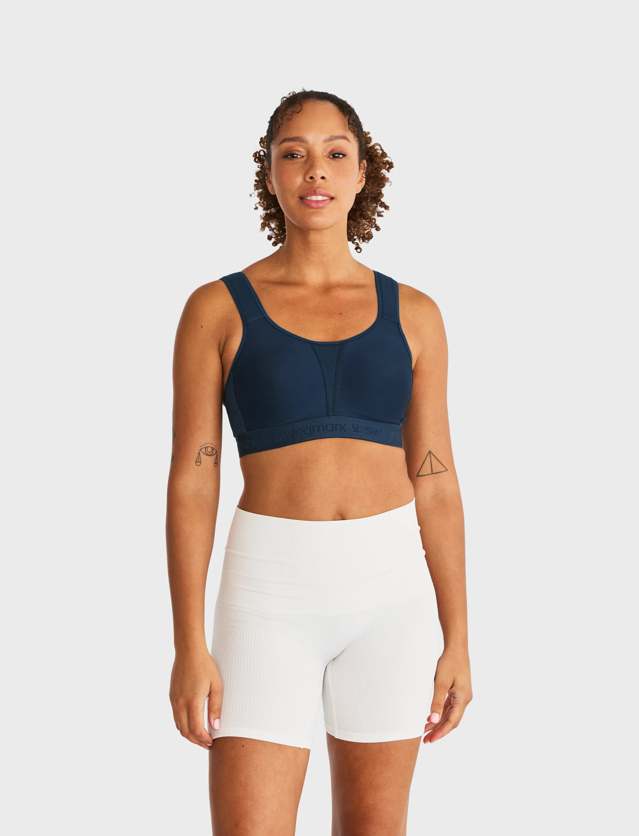 Swegmark Kimberly Iconic Sport Bra Moulded Cups, F x 85, Navy, Sport Clothing > Sport Bras - All, Dame