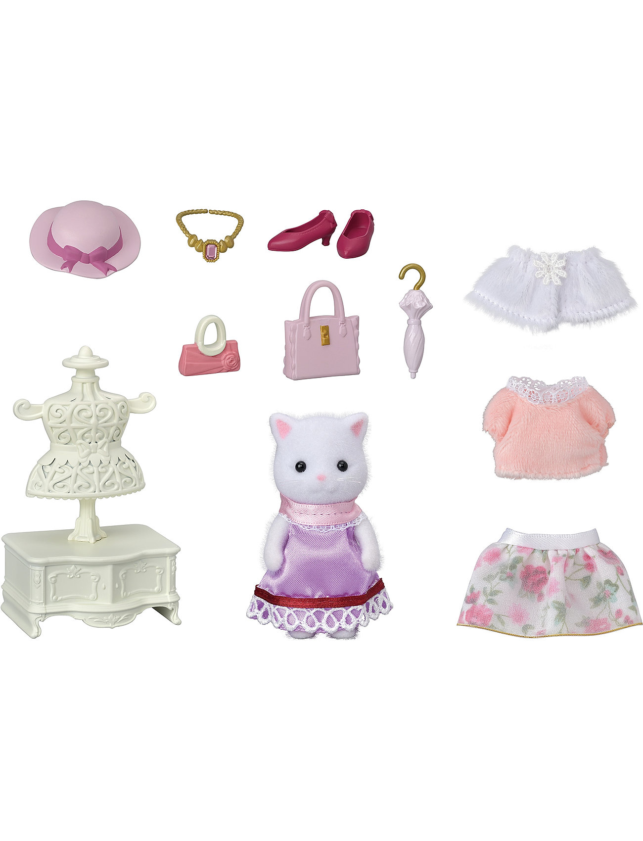 Fashion Play Set Town Girl Series - Persian Cat- Patterned Sylvanian Families