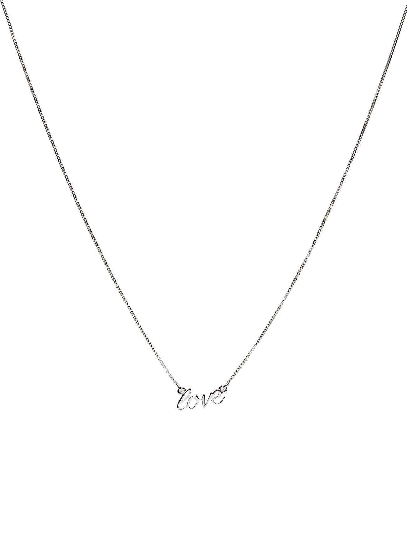 Snap Necklace Love Silver Accessories Jewellery Necklaces Dainty Necklaces Sølv Syster P