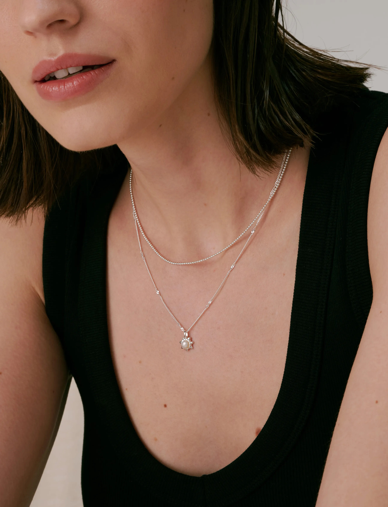 Syster P Sheer Doria Necklace Silver, One Size 44 cm, Silver, Halskæder > Kædehalskæder, Dame