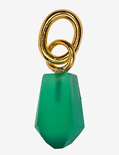 Beloved Cut Stone Gold Green Onyx - pendants - gold