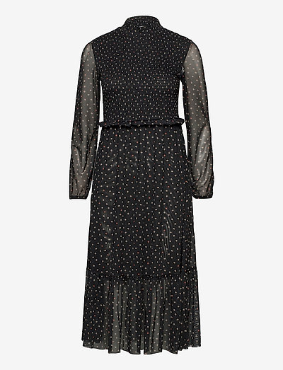 DRESS KNITTED FABRIC - midiklänningar - black patterned