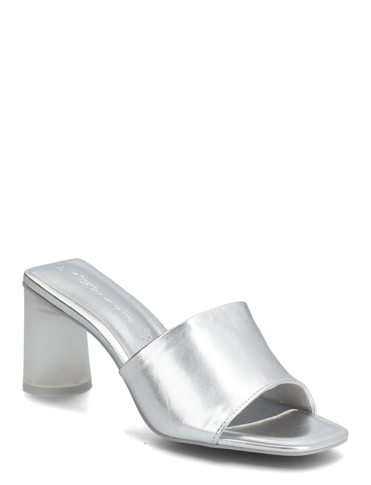 Women Slides Sandal Med Hæl Silver Tamaris