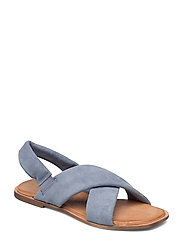 dusty blue flat sandals