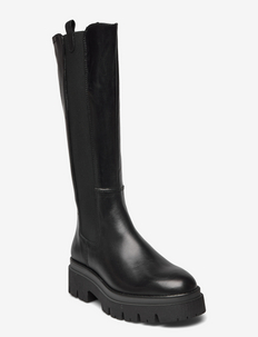 Woms Boots - pika säärega saapad - black leather