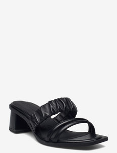 Woms Slides - heeled sandals - black