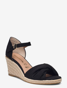 Woms Sandals - heeled espadrilles - black uni