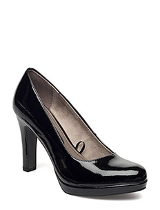 clarks black patent heels