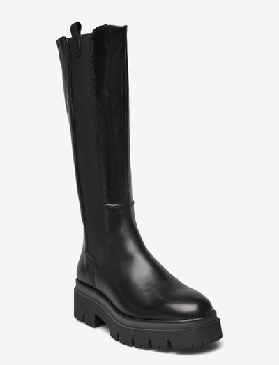Woms Boots - knähöga stövlar - black leather