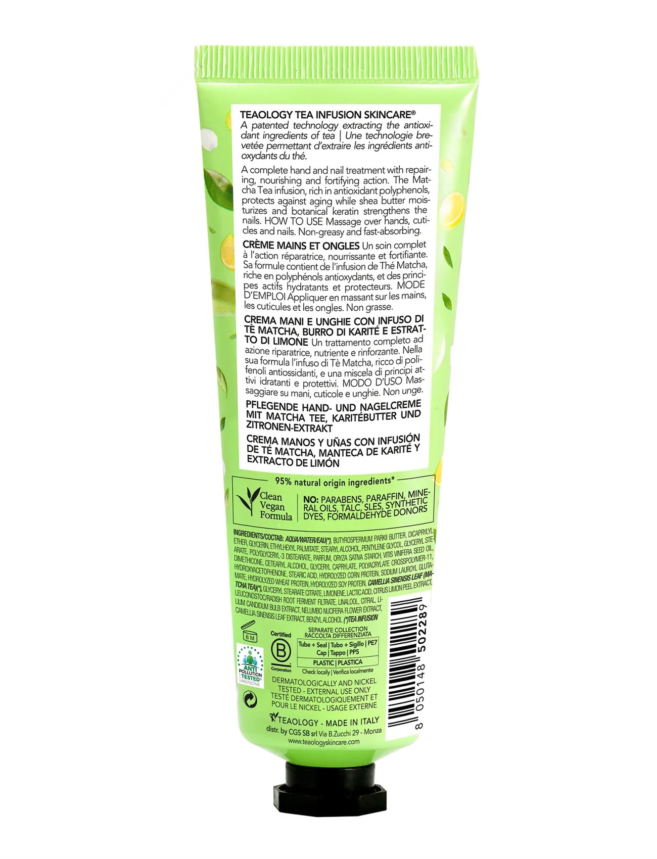 Teaology Skincare Matcha Lemon Tea Hand And Nail Cream, 75 ml, Nude, Håndpleje > Håndcreme, Dame
