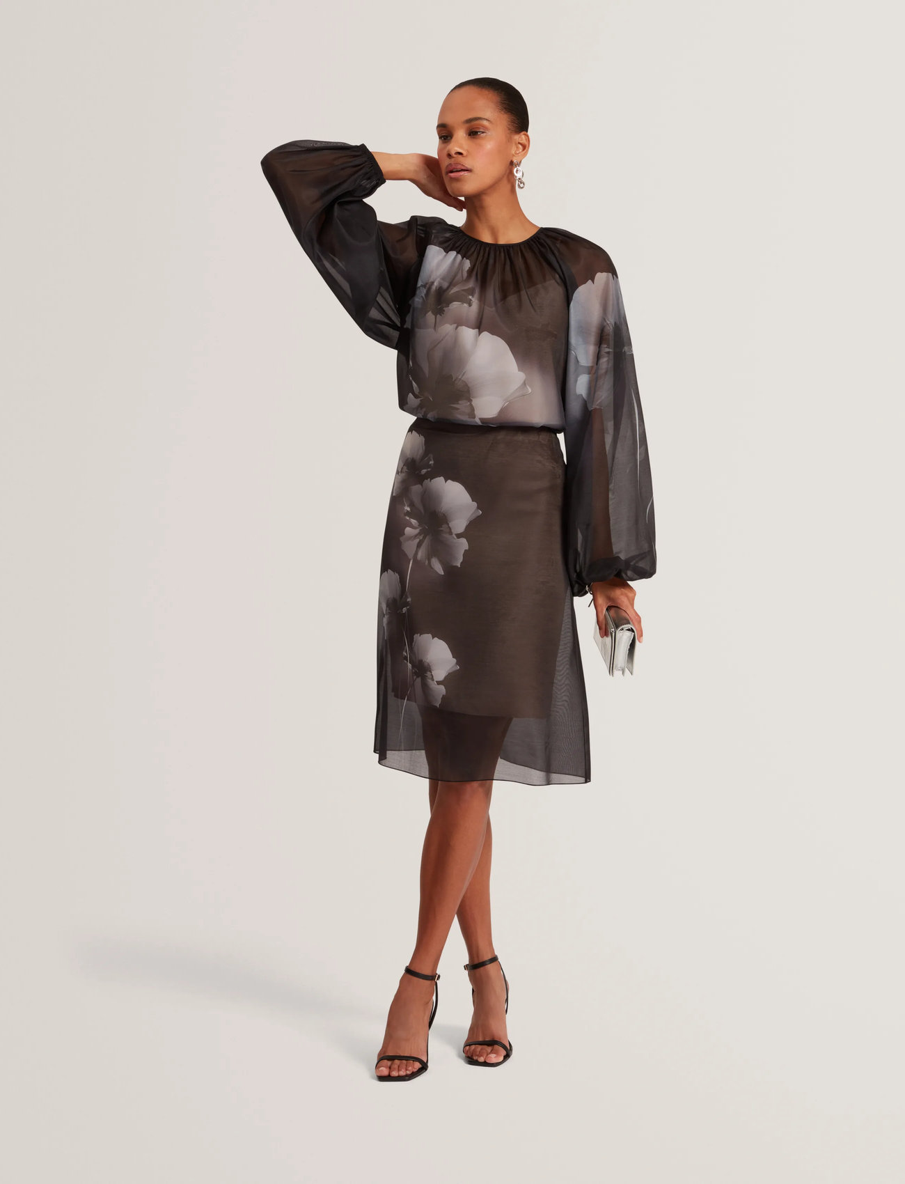 Ted Baker London Vieva, XS, Black, Nederdele > Knælange Og Midi Nederdele, Dame