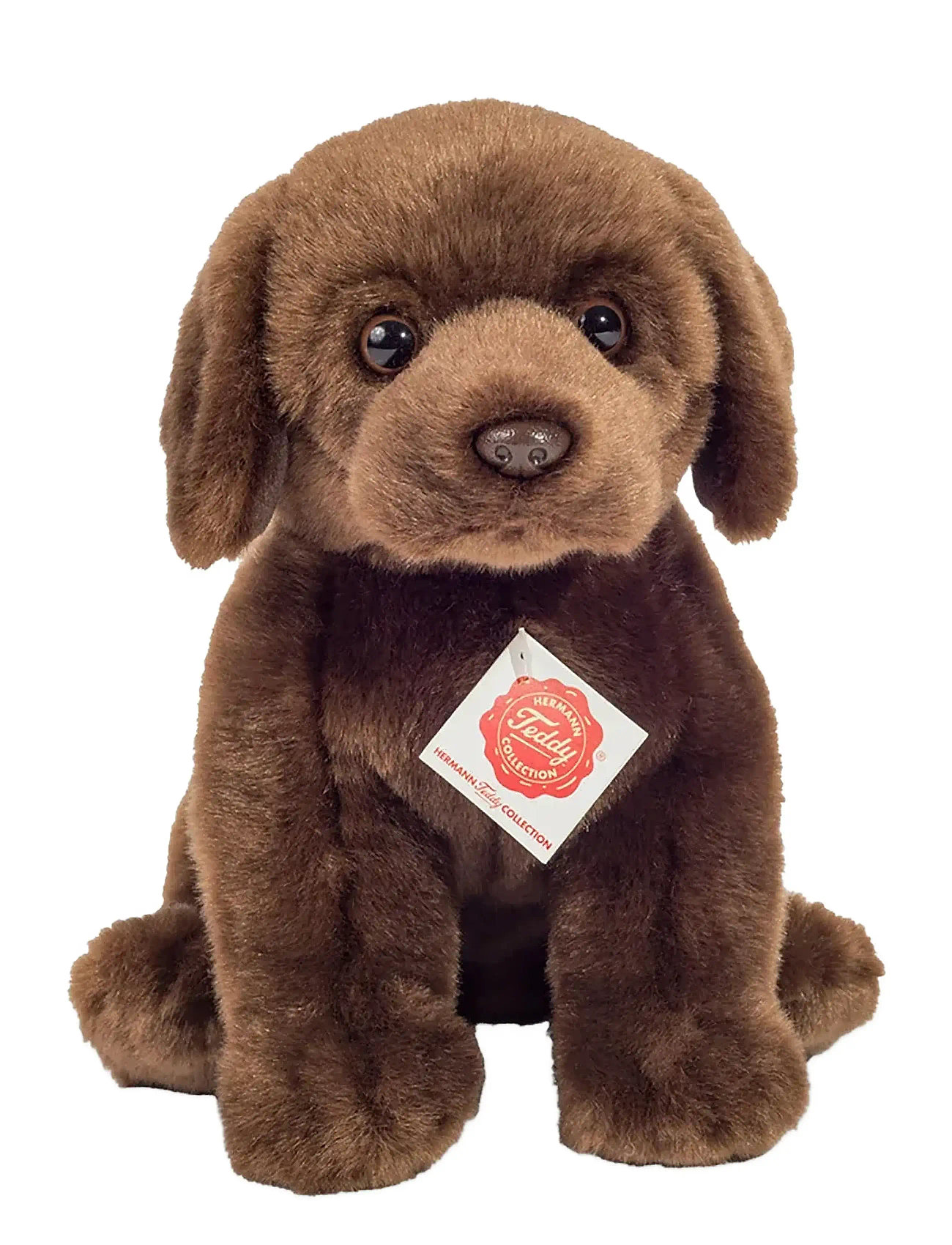 Sitting Labrador Dark Brown 25 Cm Toys Soft Toys Stuffed Animals Brown Teddy Hermann