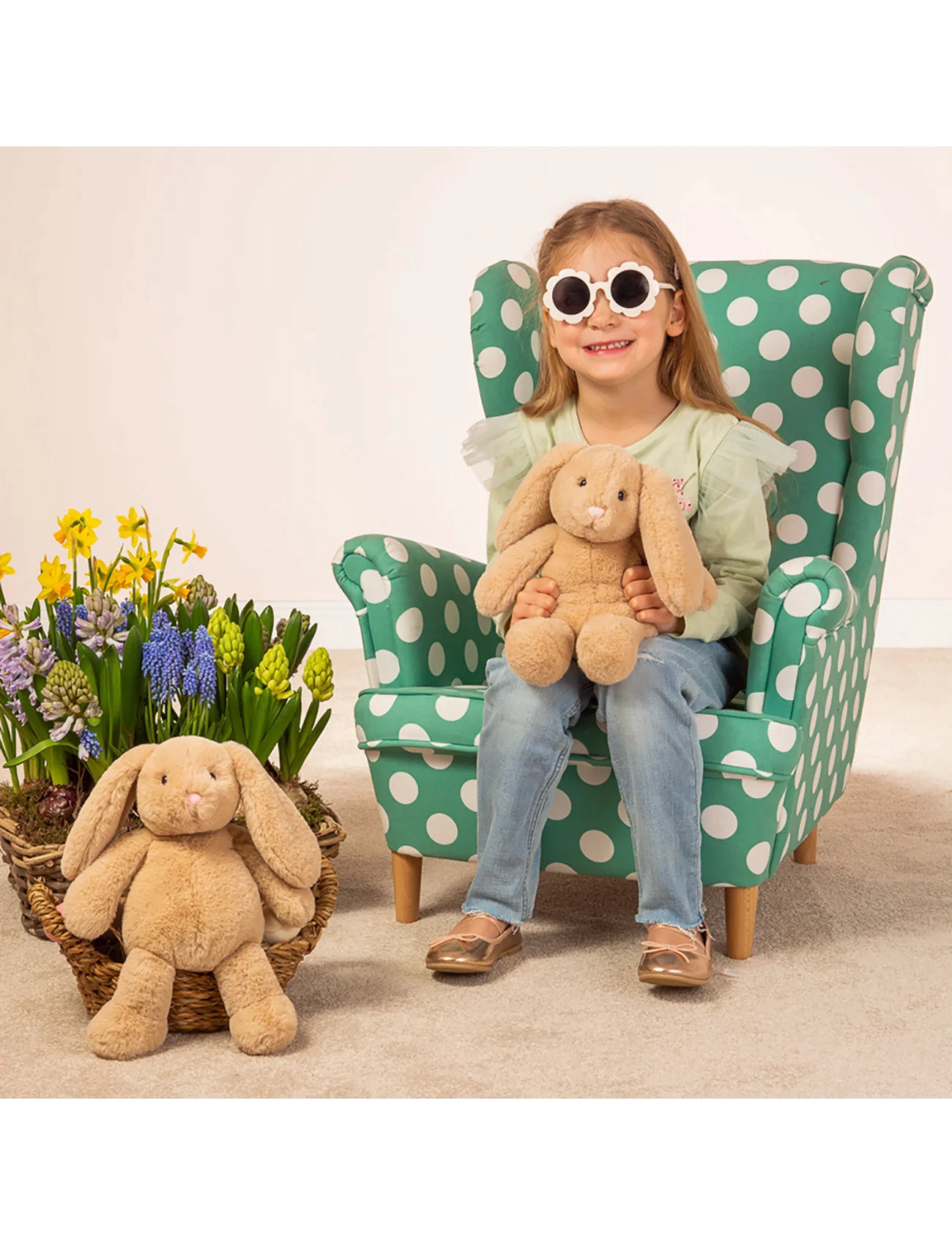 Teddy Hermann Bunny Franny 31 cm, 31 cm, Beige, Soft Legetøj > Stuffed Animals, Børn