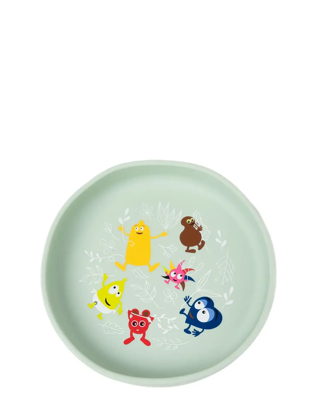 TEDDYKOMPANIET Babblarna- Silikontallrik, I Naturen Grün - 17X17X3CM - Kinder