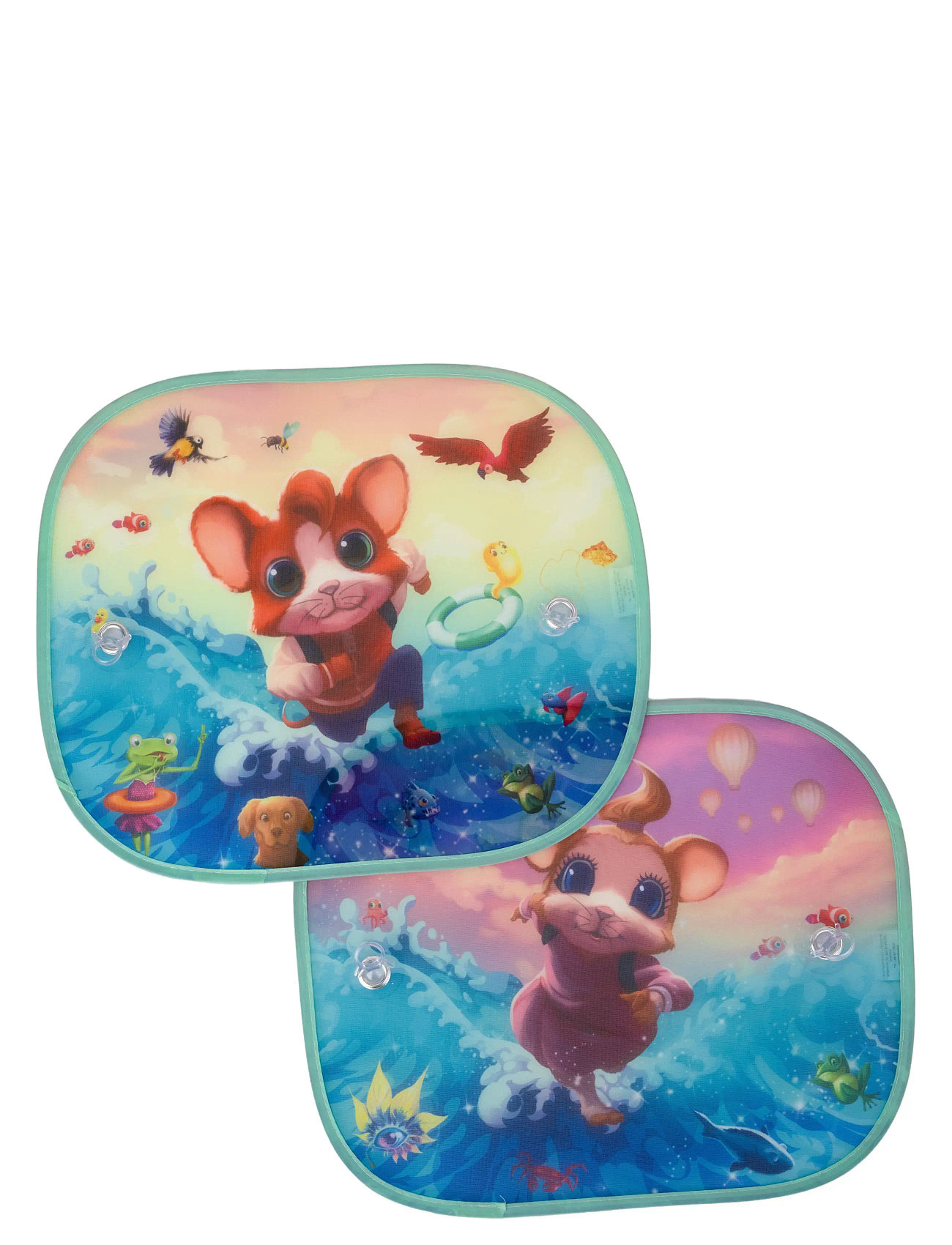Teddykompaniet Musse&Helium- Solskydd För Bilen, 37X45 cm, Multi/patterned, Tilbehør > Rejsetilbehør, Børn