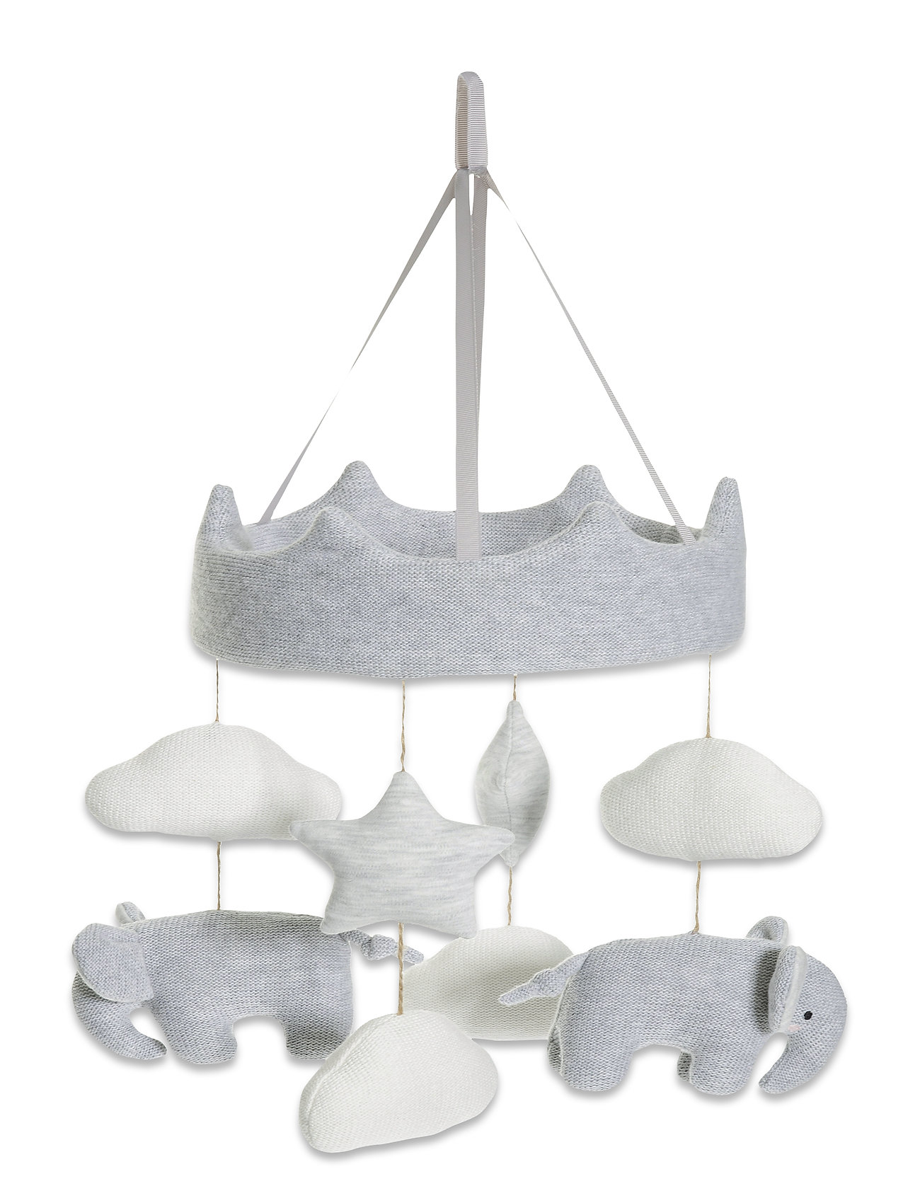 Cozy Knits Elephant Mobile Grey Teddykompaniet