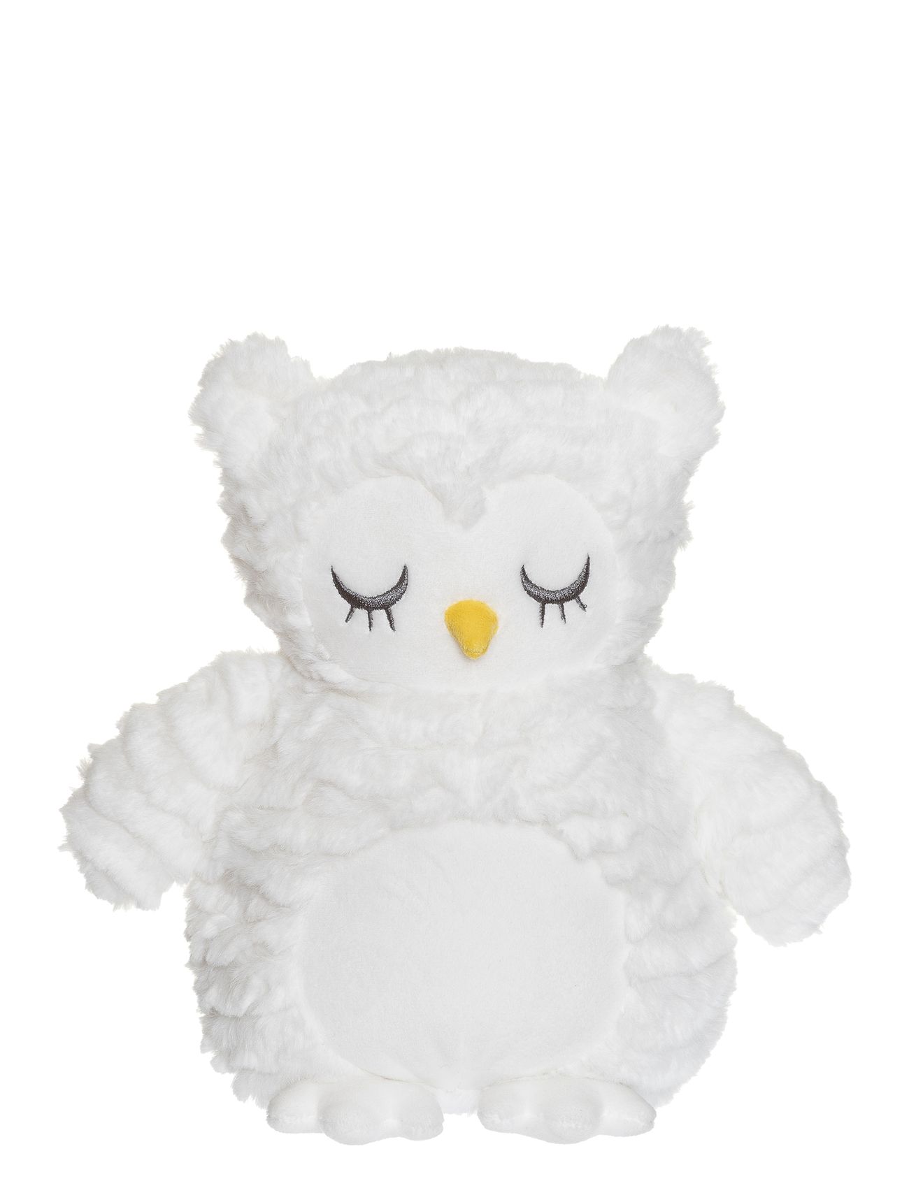 Teddykompaniet Teddy Heaters, Owl, With Wavy Furr, White Vit