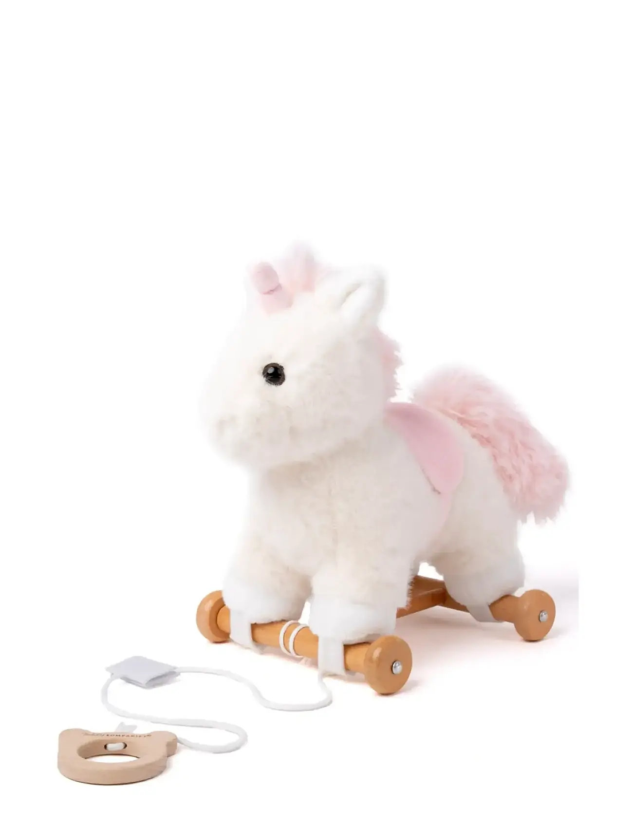 Teddykompaniet Dragdjur, Enhörning, 30 cm, White, Baby Legetøj > Pull Along Legetøj, Børn