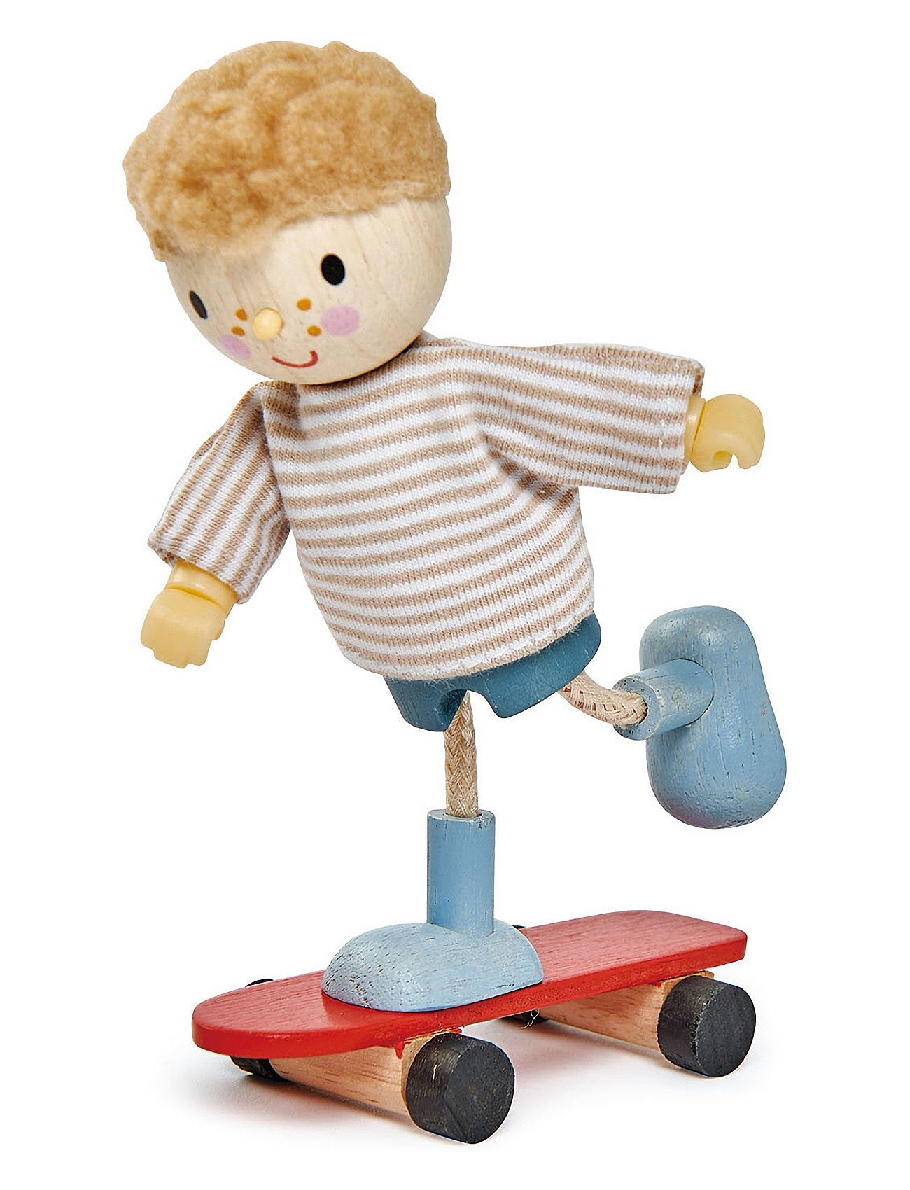 Edward With Skateboard Toys Playsets & Action Figures Wooden Figures Multi/patterned Tender Leaf