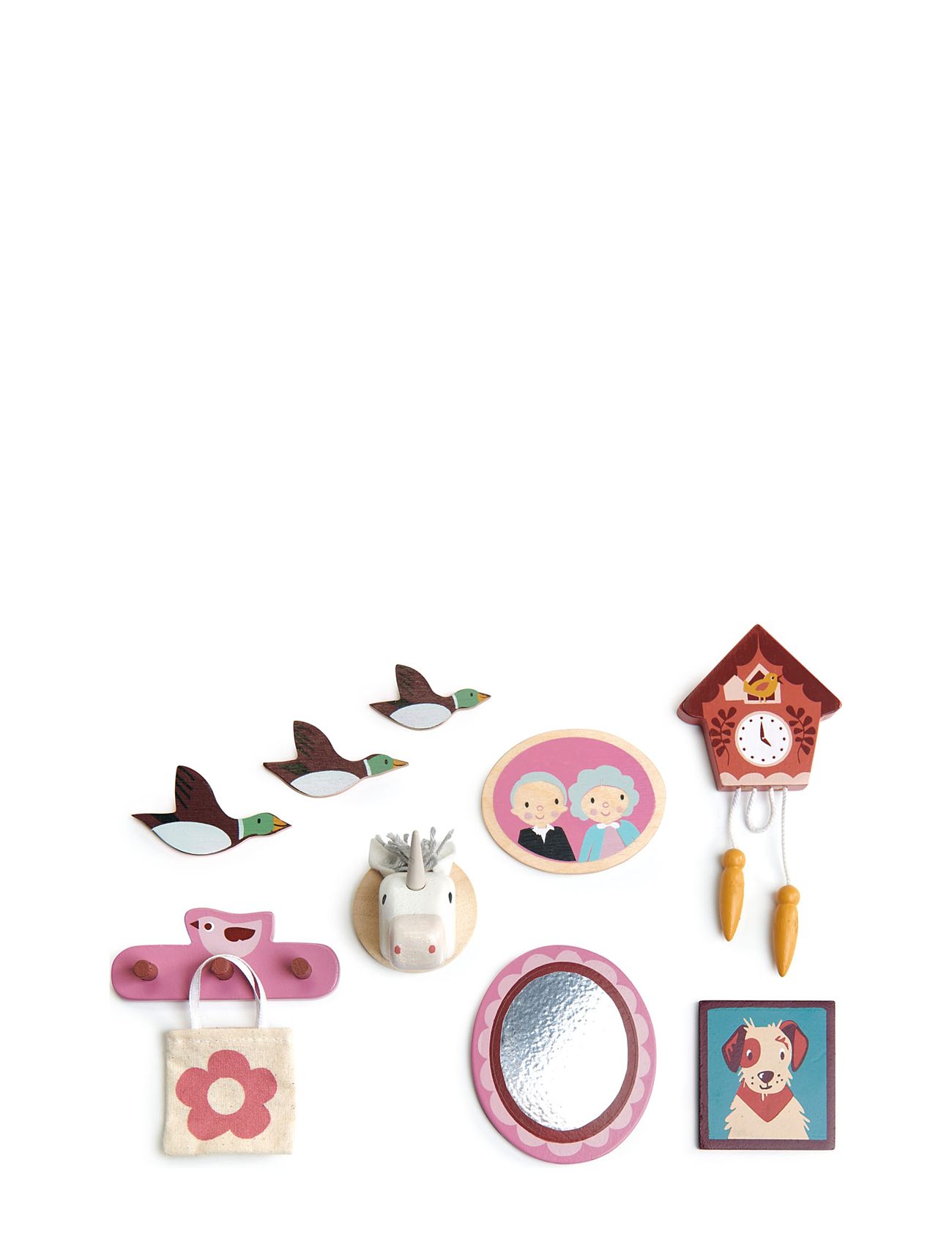 Doll House Wall Décor Toys Playsets & Action Figures Wooden Figures Multi/patterned Tender Leaf