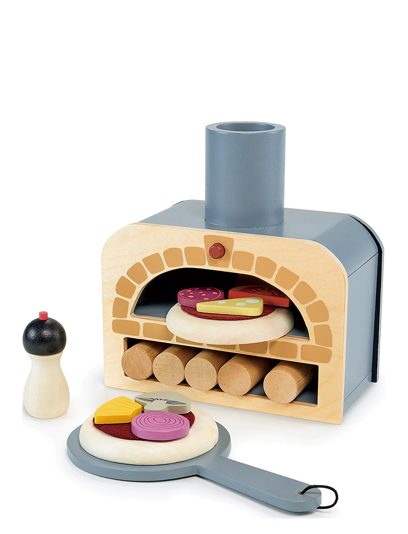 Pizza Oven Toys Toy Kitchen & Accessories Toy Food & Cakes Multi/patterned Tender Leaf