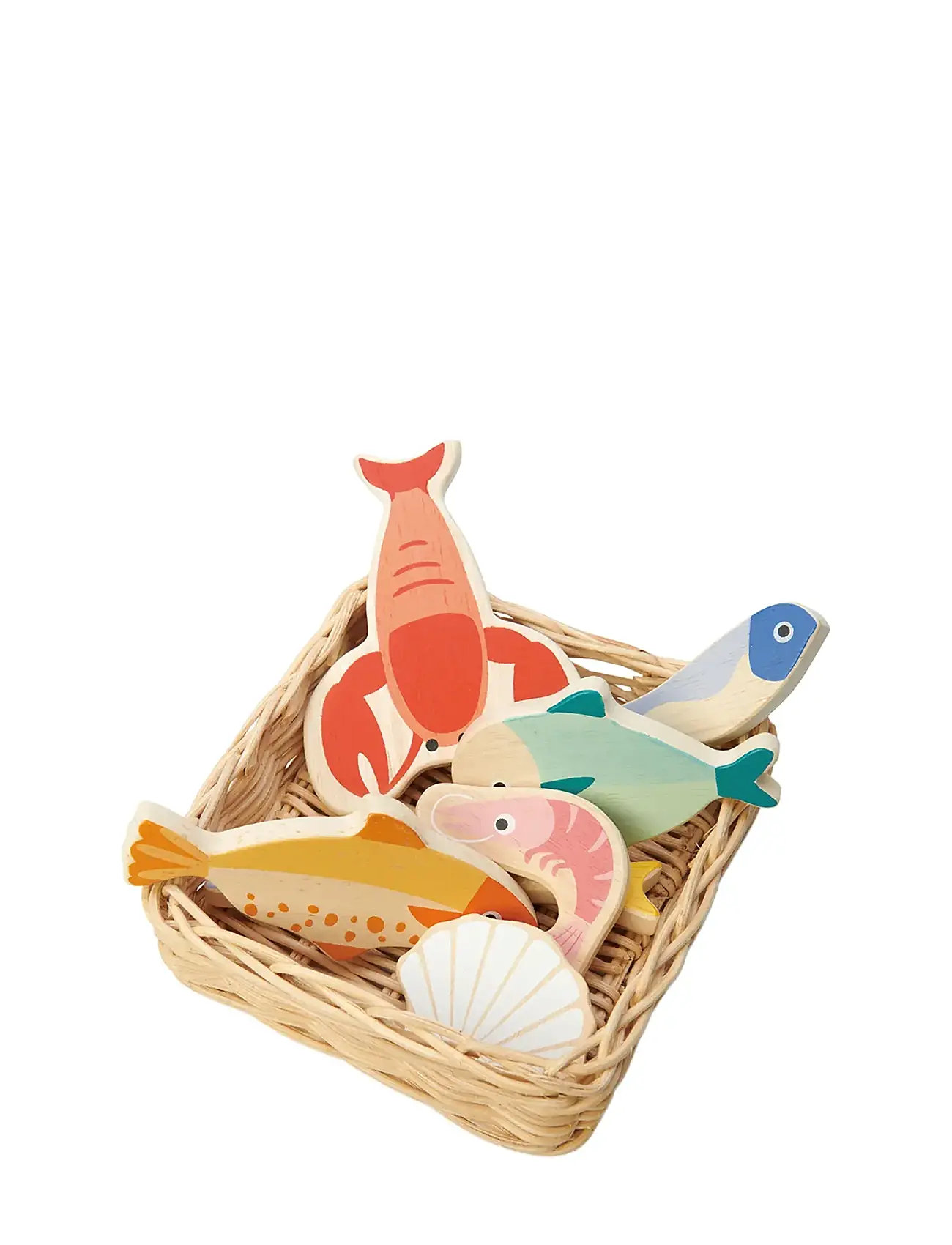 Seafood Basket Toys Toy Kitchen & Accessories Toy Food & Cakes Multi/patterned Tender Leaf