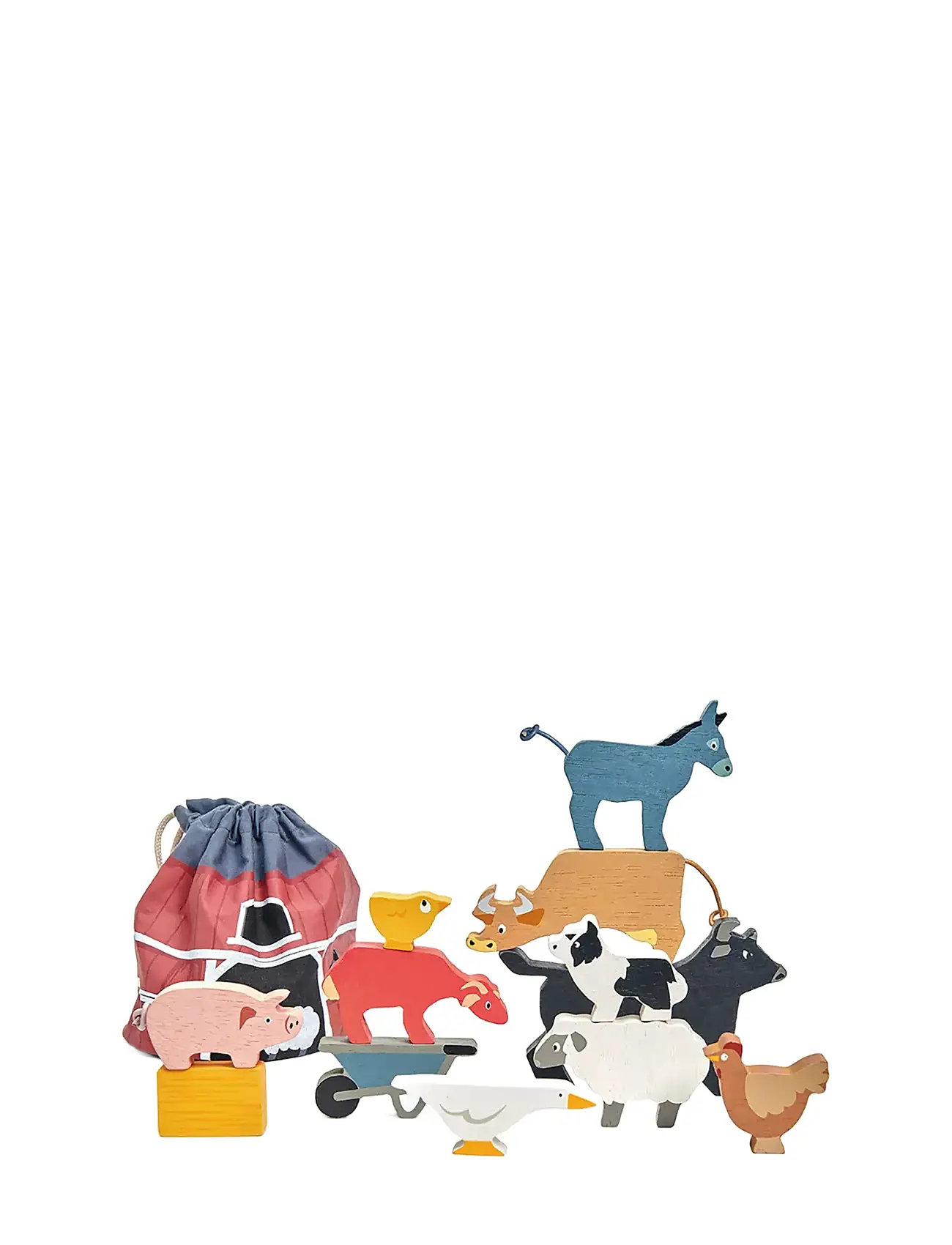 Stacking Farmyard Animals Toys Baby Toys Educational Toys Stackable Blocks Multi/patterned Tender Leaf