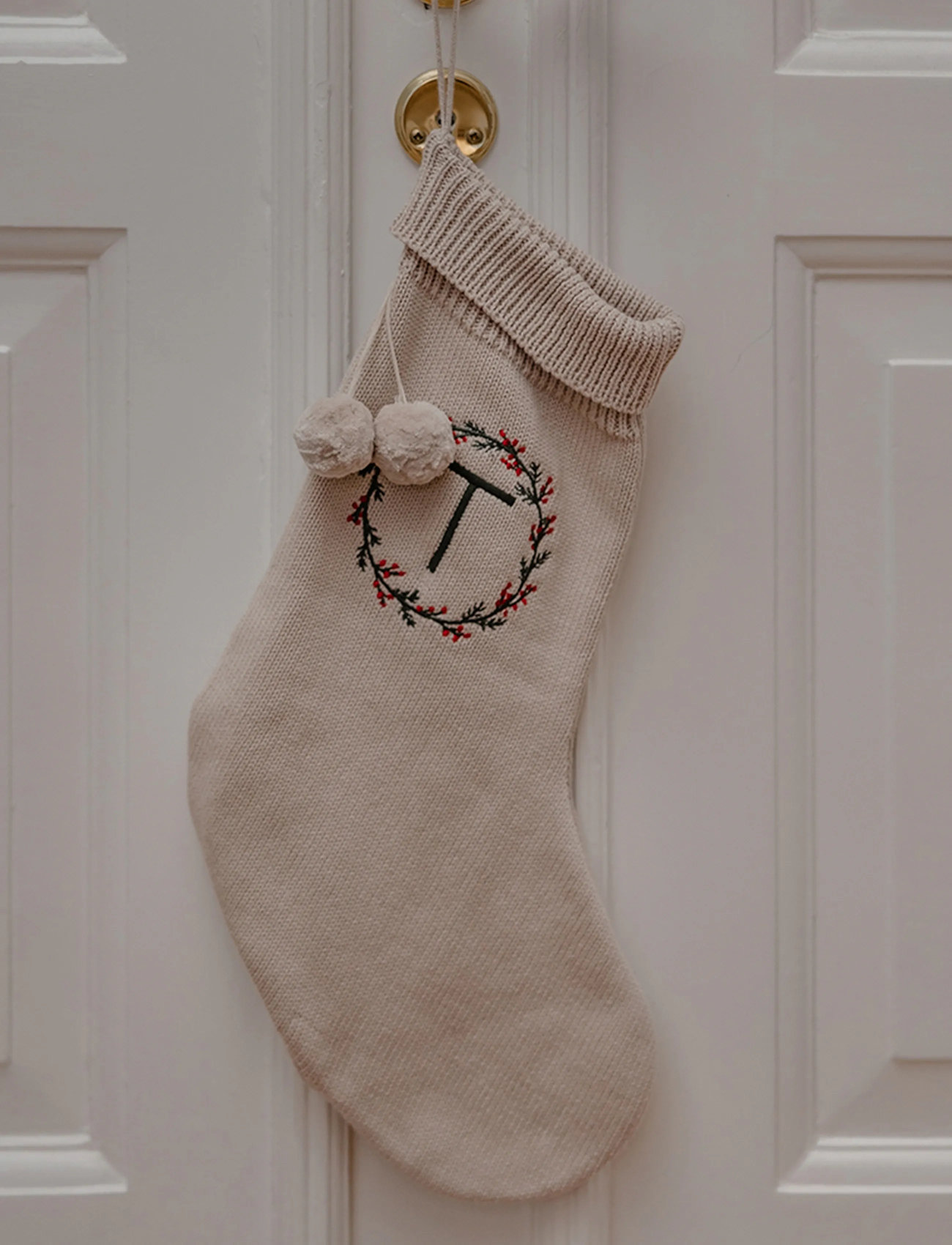 That's Mine Cam Christmas Sock, P, Beige, Børneindretning > Dekorationstilbehør-Detaljer, Børn