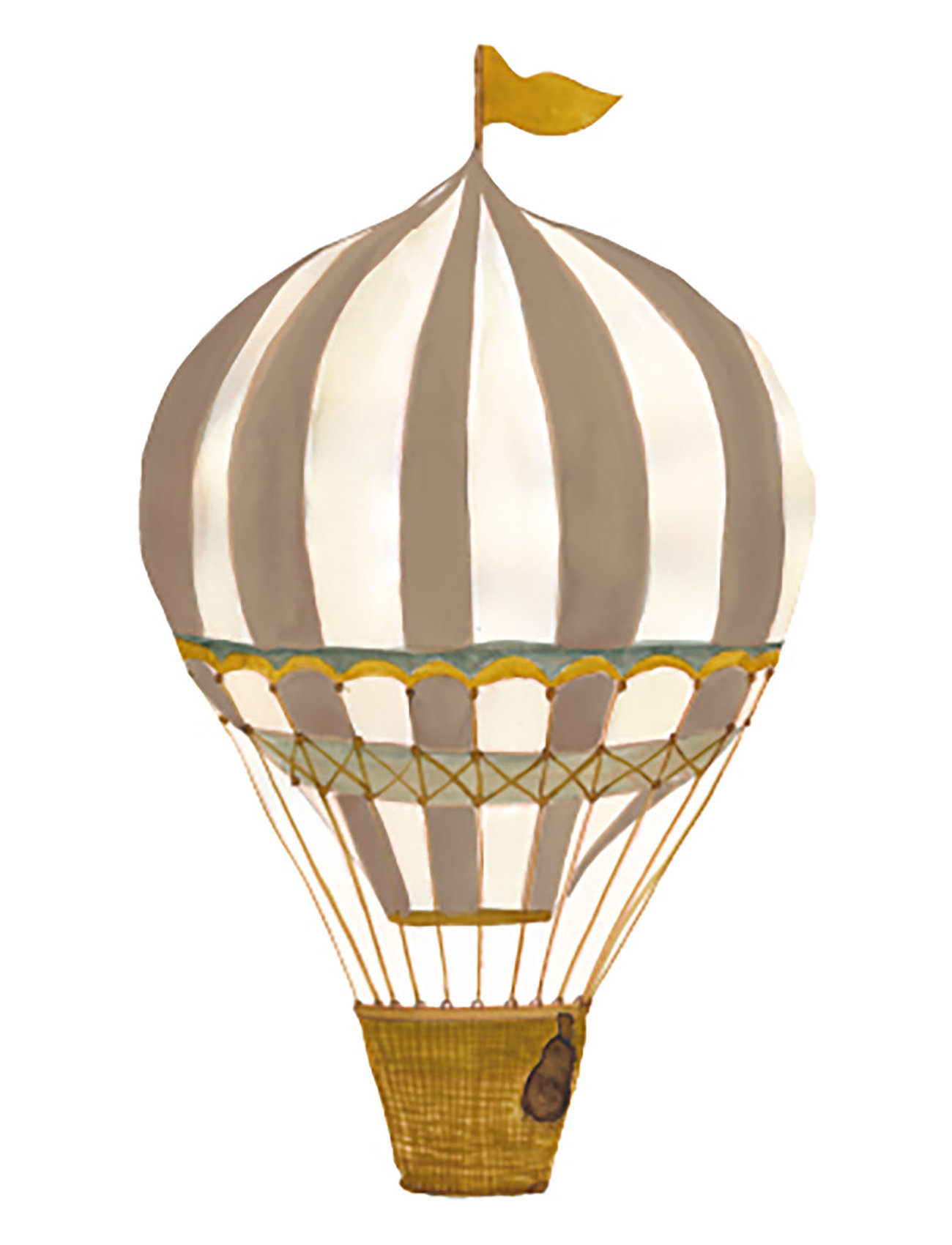 Retro Air Balloon Large Brown Home Kids Decor Wall Stickers Vehicles Multi/patterned That's Mine