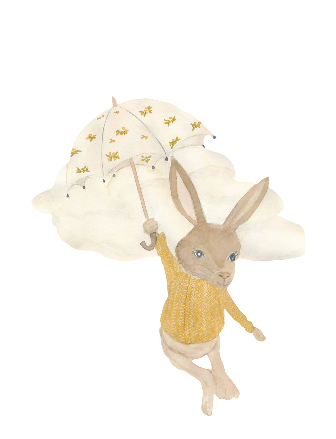 Emma The Umbrella Flyer Home Kids Decor Wall Stickers Animals Beige That's Mine