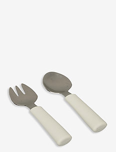 Spoon & fork set Feather grey - cutlery - brown/feather grey