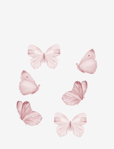 Wall Sticker Butterfly set of 6 rose - animaux - rose