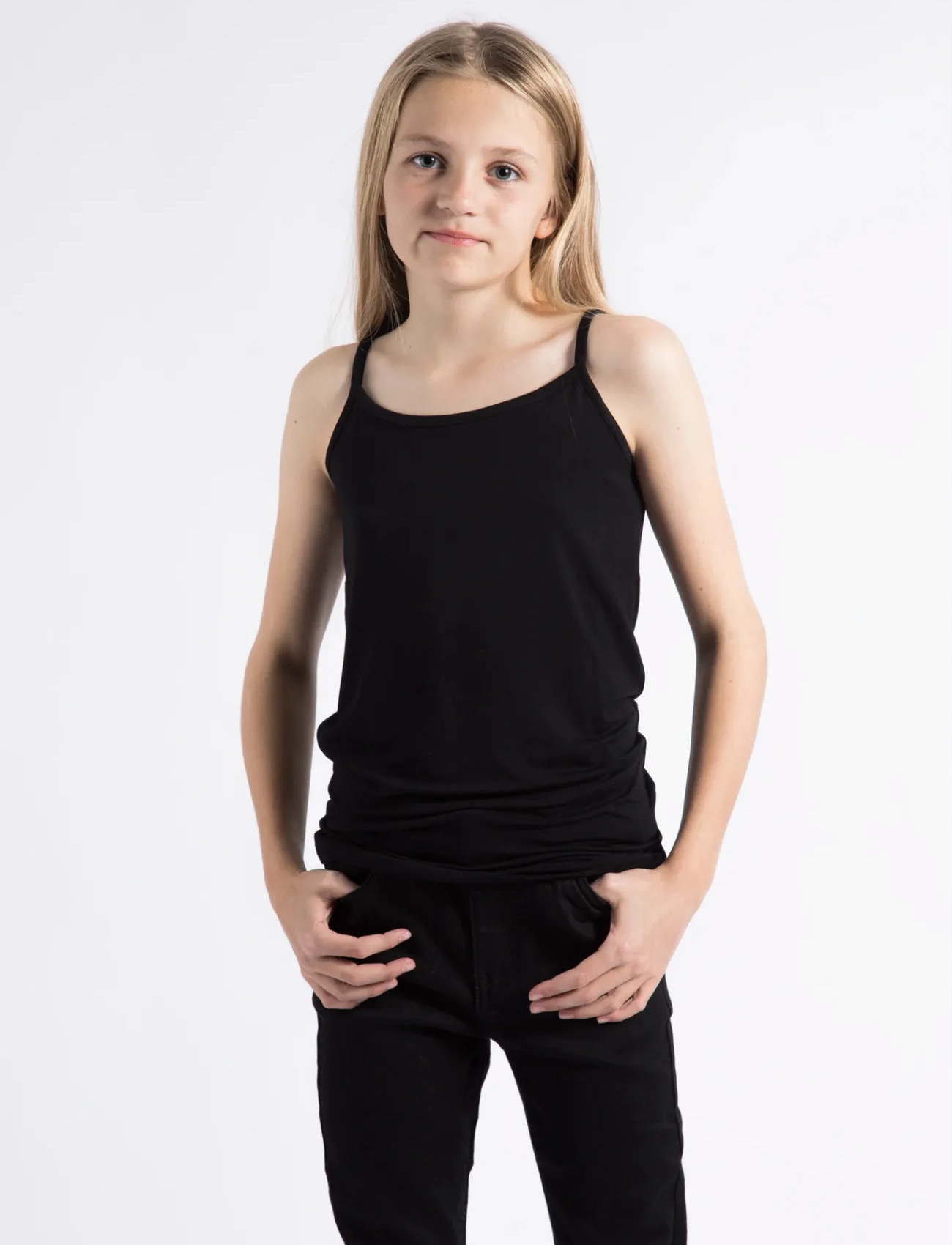 The New Basic Tank Top Noos, 134/140, Black, T-Shirts > Uden Ærmer, Børn