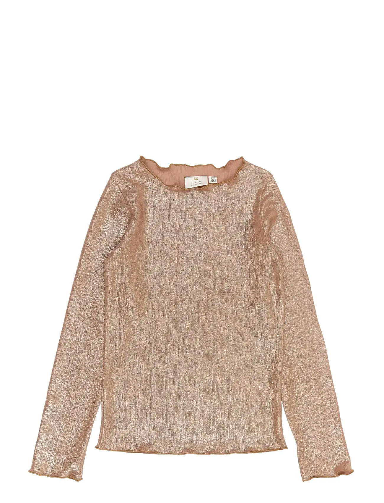 THE NEW Tnrosalind L_S Glitter Tee Beige - 158/164 - Kinder