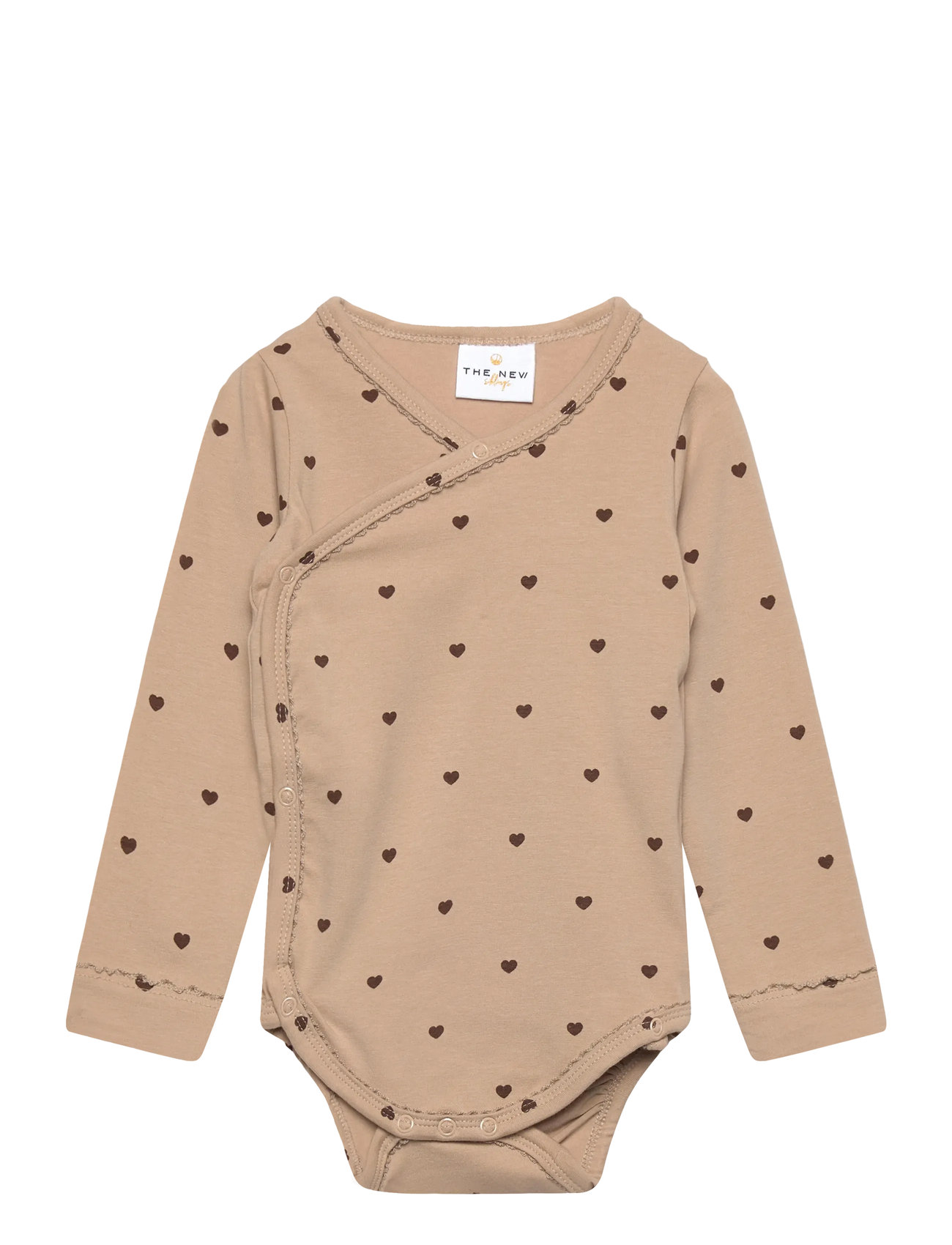 The New Tnsbnova L_S Wrap Body, 50, Brown, Bodys > Langærmede, Børn