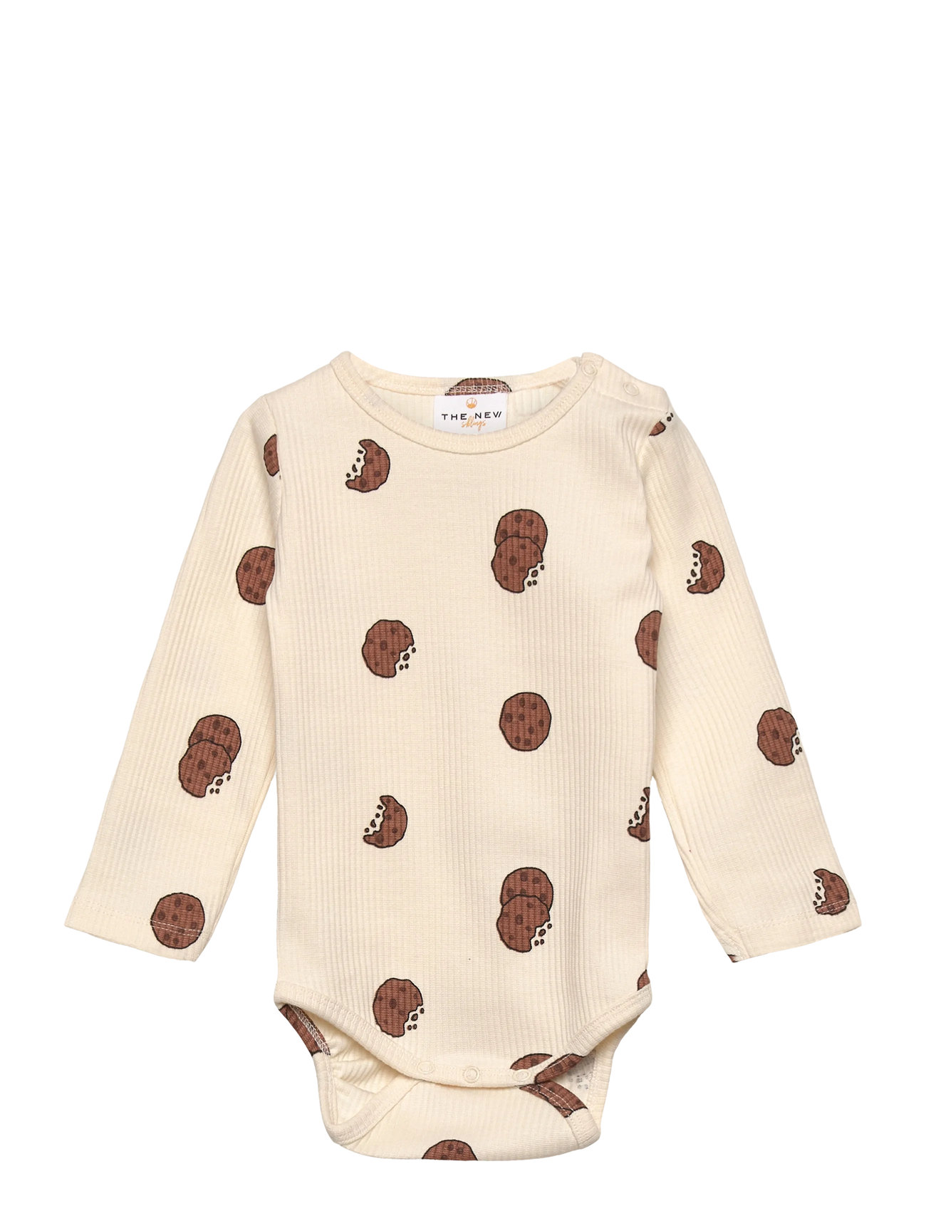 The New Tnsbryan L_S Rib Body, 92, Cream, Bodysuits > Langærmede Bodysuits, Børn