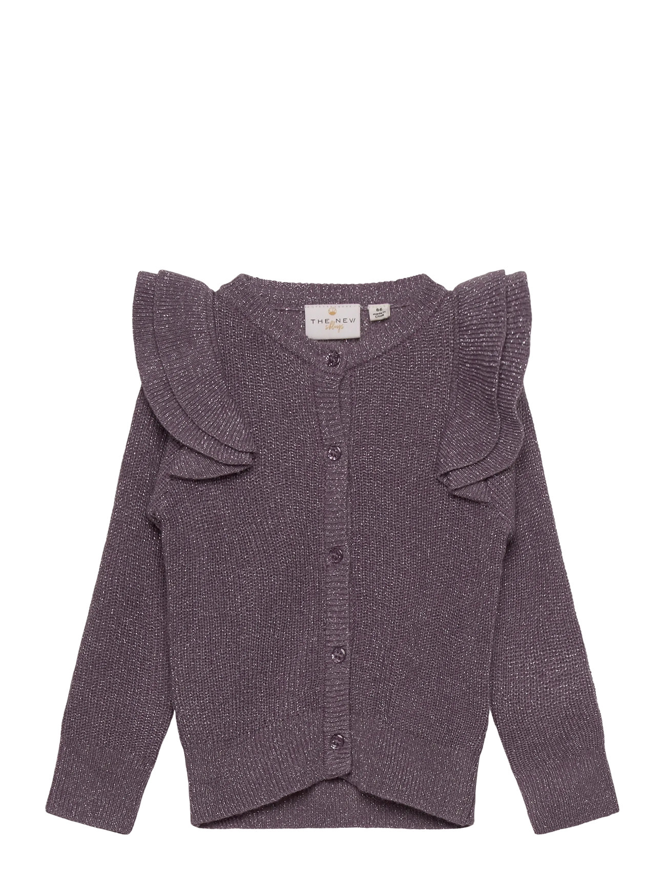 The New Tnstperle Glitter Knit Cardigan, 80, Purple, Strik > Cardigans, Børn