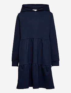EXIT HOODIE SWEAT DRESS - long-sleeved casual dresses - navy blazer