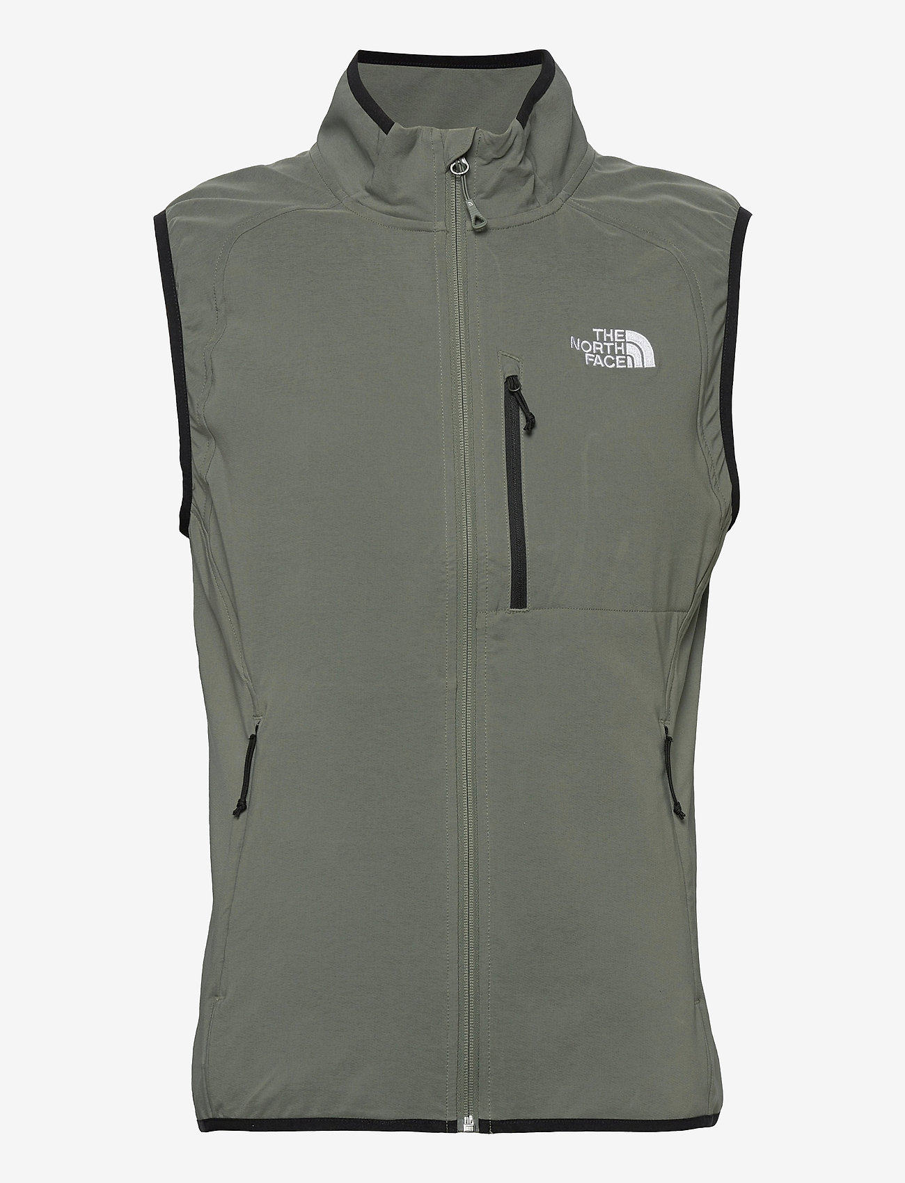 green north face body warmer