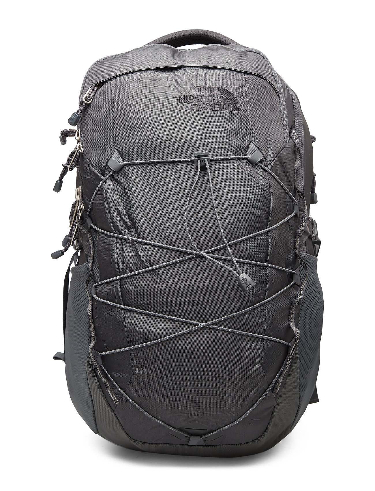 silver north face backpack