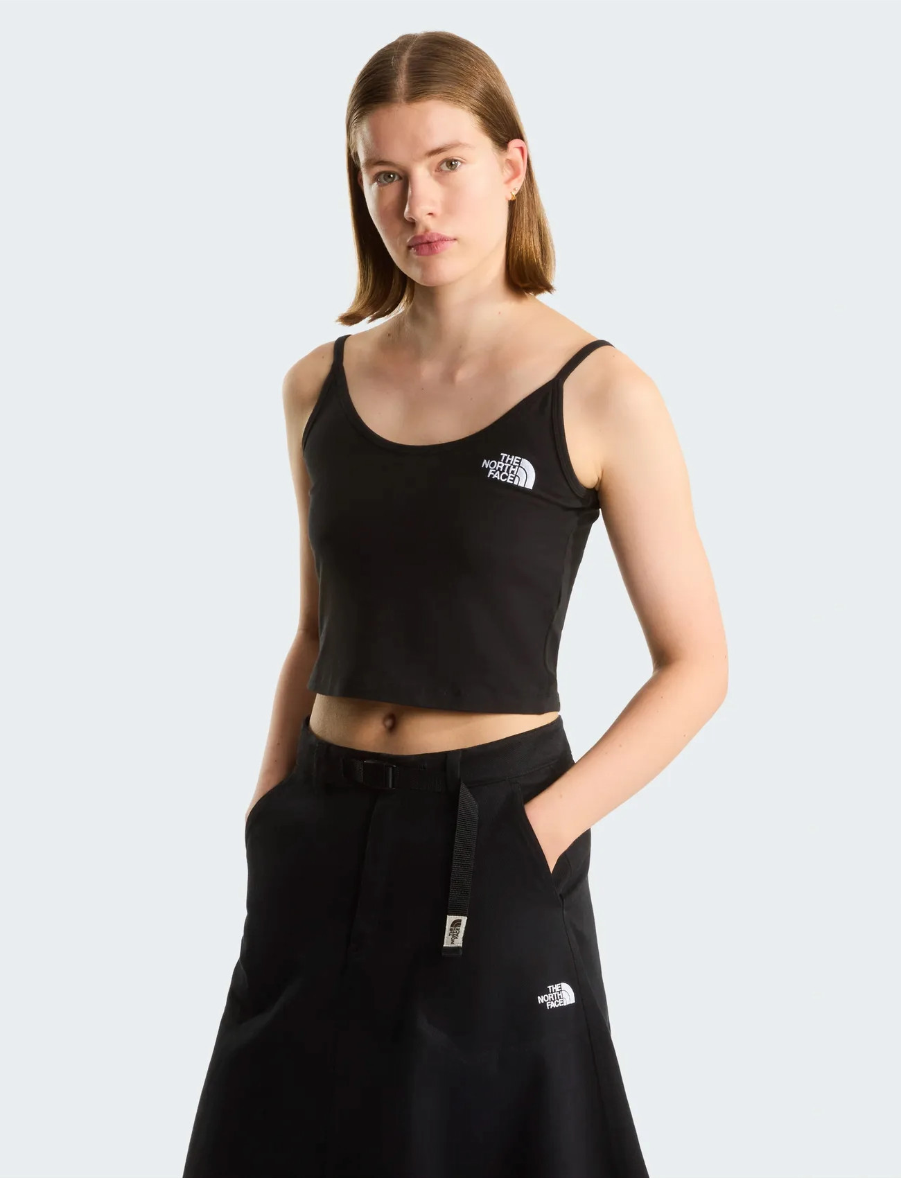 The North Face W Simple Dome Slim Crop Tank, XL, Black, Sport Crop Overdele > Sport Sleeveless Crop Overdele, Dame