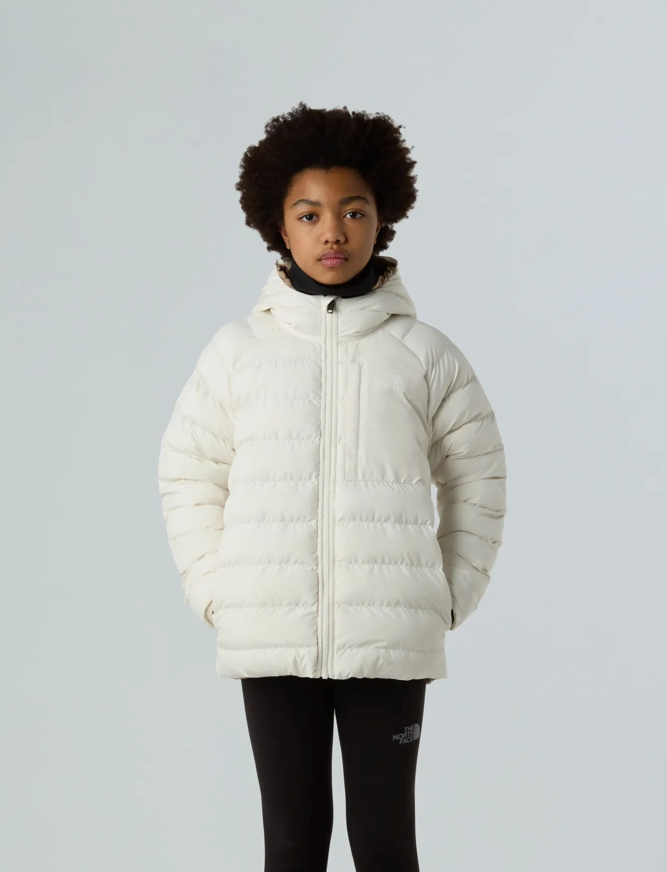 The North Face G Reversible Perrito Hooded Jacket, 117-122, Cream, Sneskibeklædning > Sneskijakke, Børn
